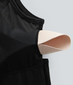 Softlyzero™ Airy Robe Sport de danse courte 2-en-1 avec dos nu croisé, encolure en U et poches latérales