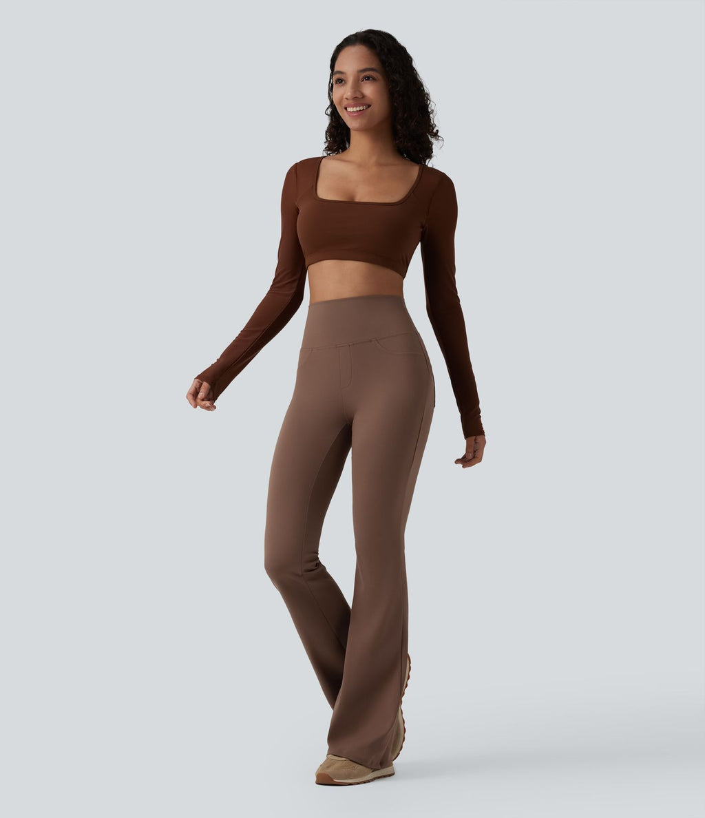 Legging de yoga bootcut DayStretch gainant taille haute avec poches