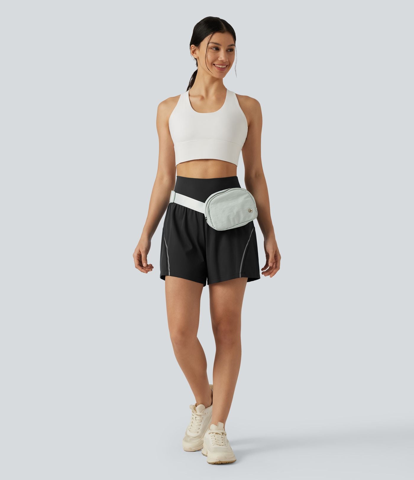 Short de yoga 2-en-1 SoftlyZero™ Airy réfléchissant taille haute 12,5 cm à effet frais InstantCool avec poches
