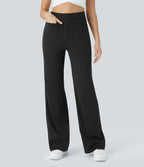 Pantalon taille haute coupe droite DayStretch avec poches