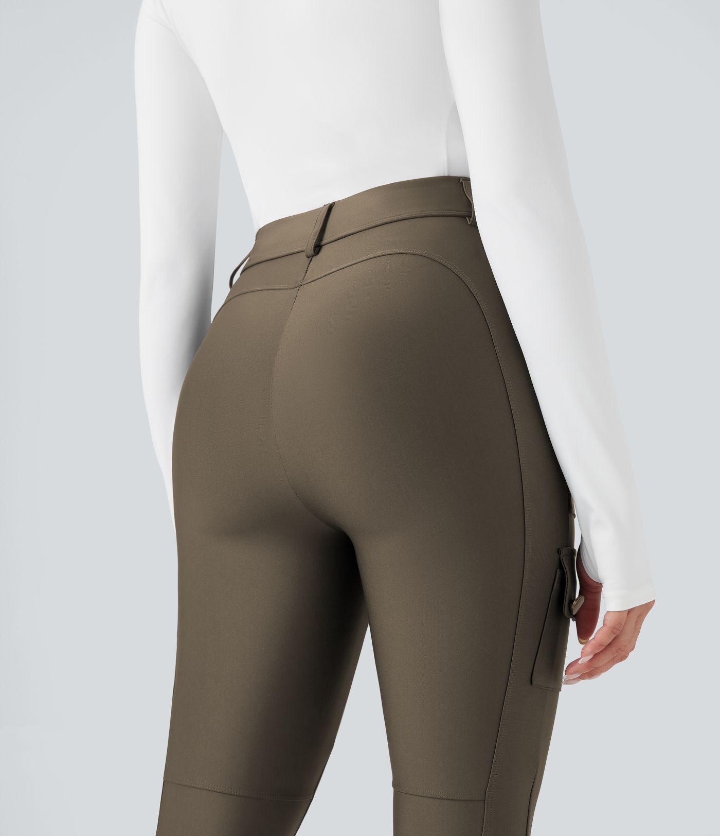 Legging 7/8 brillant taille haute avec poches