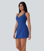 Robe de sport yoga 2-en-1 SoftlyZero™ Plush push-up coques moulées avec poches édition Easy Peasy E-G