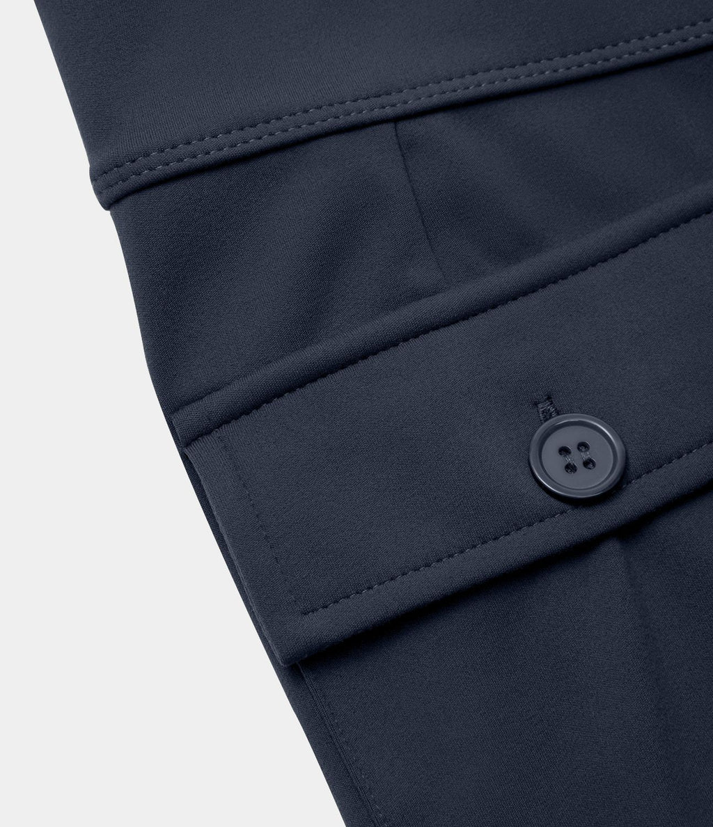 Pantalon cargo décontracté évasé taille haute avec poches à rabat latérales