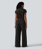 Combinaison chemise manches courtes bureau à effet frais avec ceintures et poches, accès facile Easy Peasy
