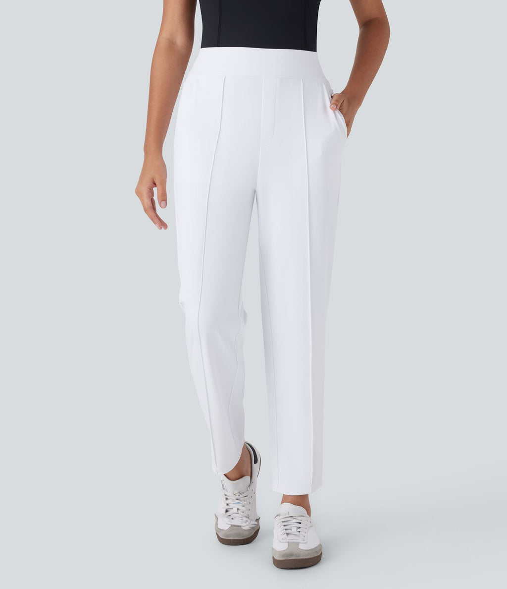 Pantalon de golf fuselé, taille mi-haute, séchage rapide, avec poches et poche tee, UPF40+