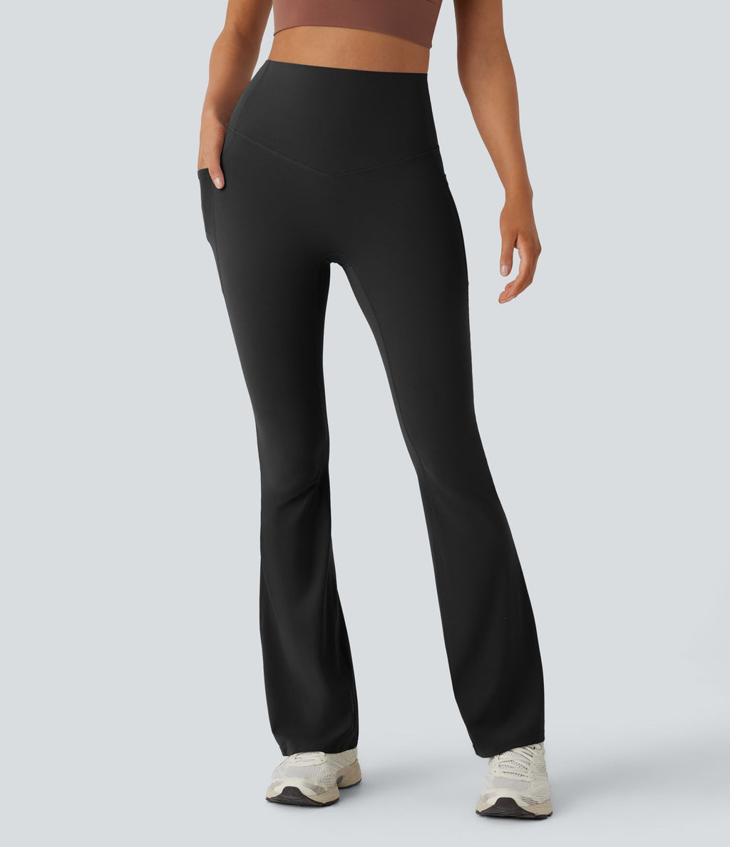 Pantalon de yoga à coupe bootcut gainant taille haute avec poches Halara UltraSculpt™