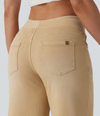Halara Flex™ Jean large coloré délavé taille haute avec poches