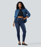 Legging 7/8 skinny en denim Halara Flex™ taille haute gainant avec poches