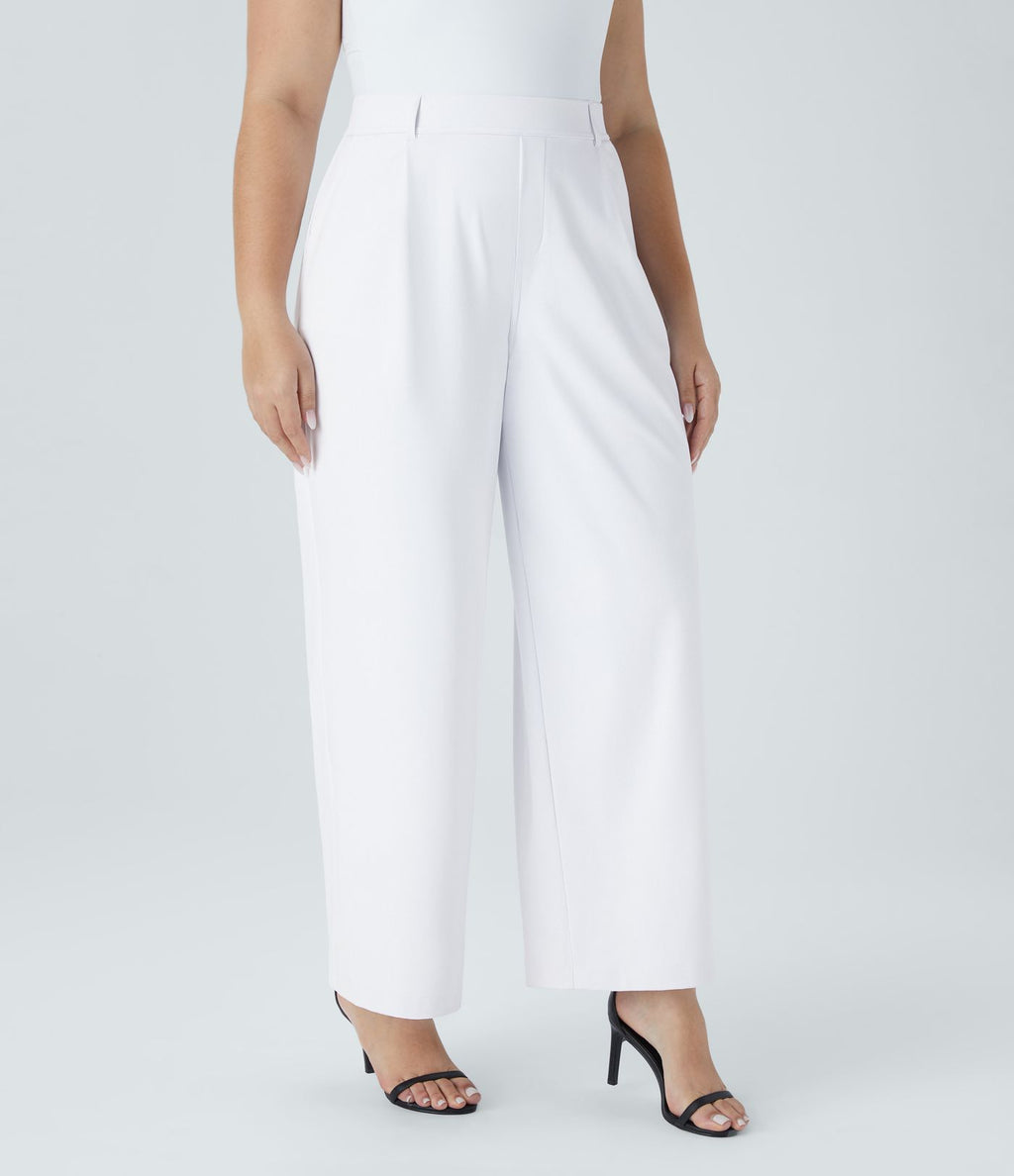Pantalon de travail grande taille coupe droite taille haute Halara Flex™ DayStretch avec poches