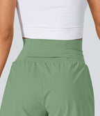 Short 7,5cm Yoga 2 en 1 Super Taille Haute Poches Arrière Poches Cachées Latérales