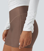 Haut de sport entraînement SoftlyZero™ Airy col carré manches longues froncé effet frais InstantCool