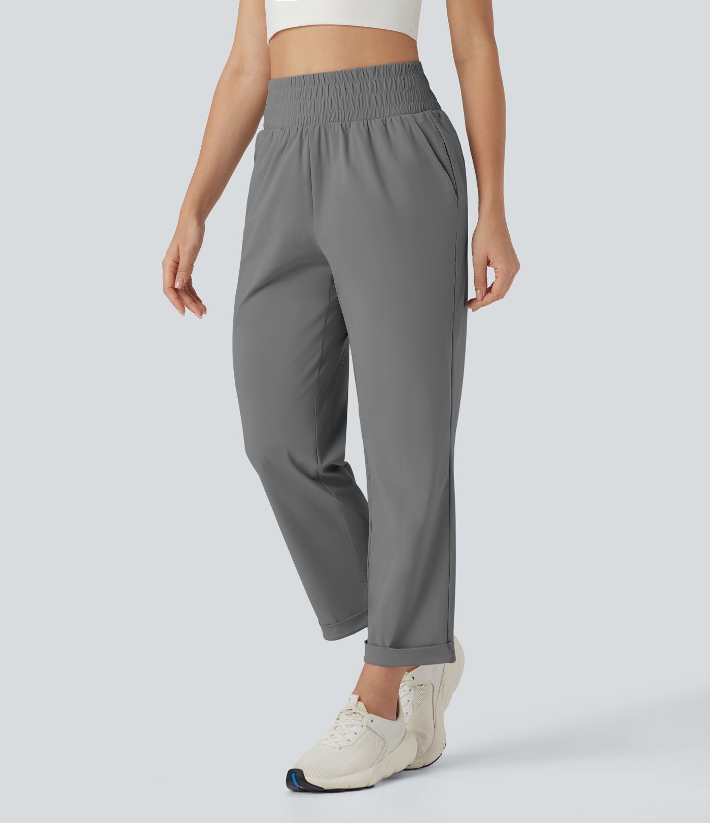Pantalon yoga fuselé taille haute avec poches
