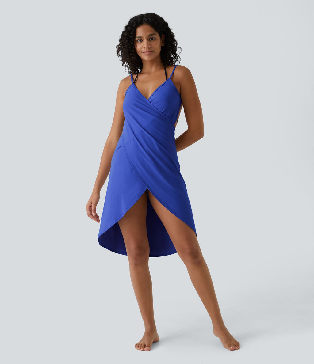 Robe de Plage Fines bretelles croisée dos nu effet portefeuille effet frais InstantCool