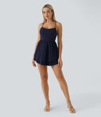 Breezeful™ Robe Casual Mini Fluide à Séchage Rapide à Volants Superposés Dos Nu et Lacée
