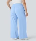 Pantalon large décontracté grande taille à taille haute avec cordon de serrage poches latérales effet frais InstantCool