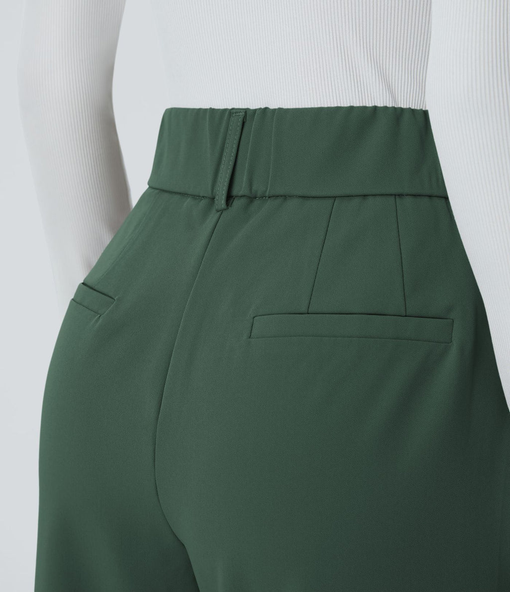 Pantalon tailleur Halara Flex™ fuselé uni, taille haute, avec poches