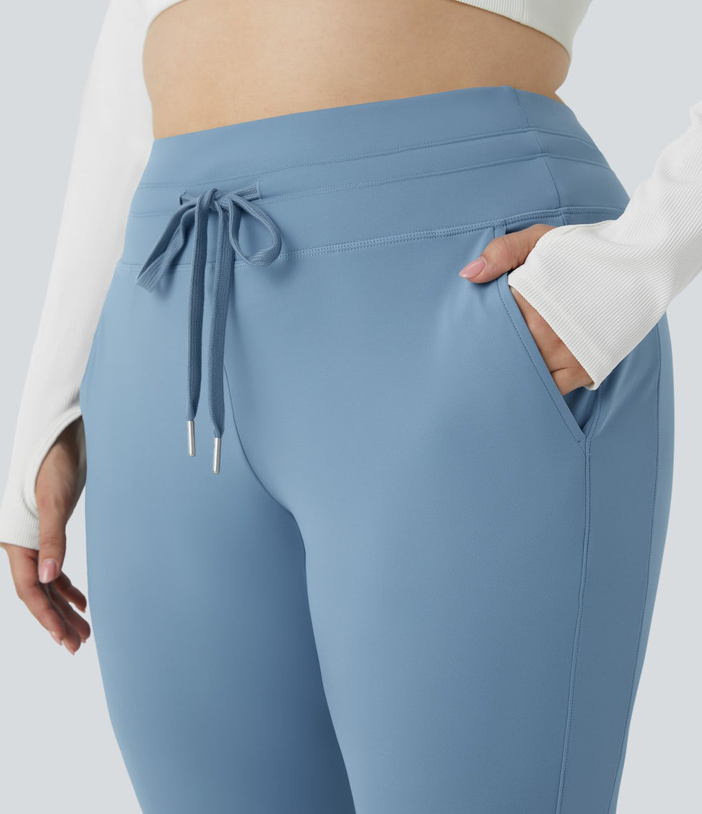 Jogging grande taille SoftlyZero™ Airy taille haute avec cordon de serrage poches latérales longueur complète effet frais InstantCool, protection solaire UPF50+