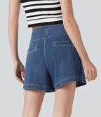 Short en jean ample Halara Flex™ taille haute décontracté avec poches