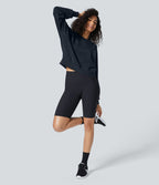 Sweatshirt Casual Solide à Manches Raglan et Col Rond