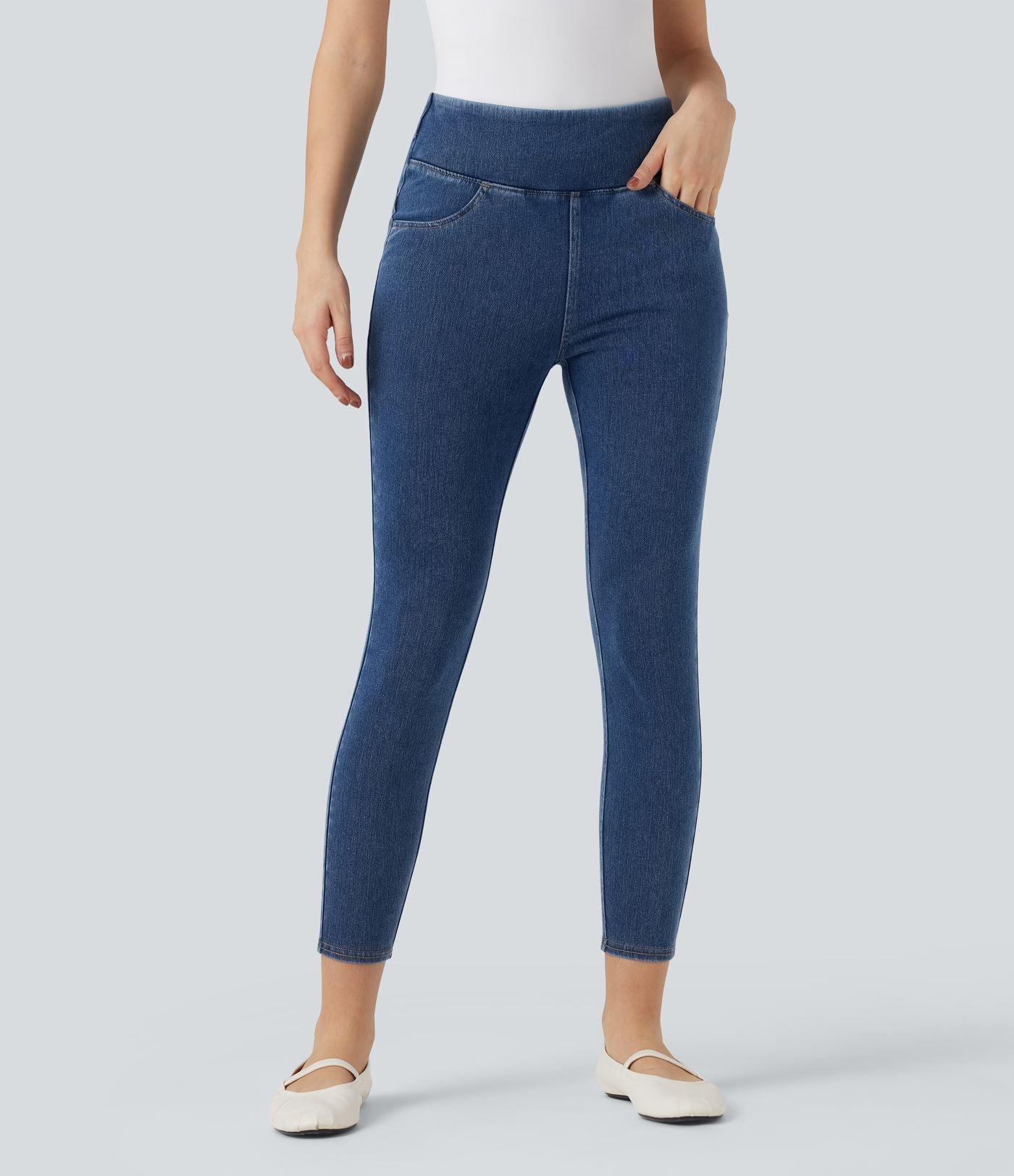 Legging 7/8 denim Halara Flex™ SoCinched gainant effet push-up taille haute avec poches