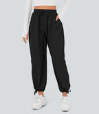 Breezeful™ Jogging Casual à Taille Haute avec Cordon de Serrage Poches Latérales Fente en Bas et Séchage Rapide