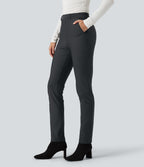 Pantalon de travail Halara Flex™ skinny à rayures, taille haute, avec poches