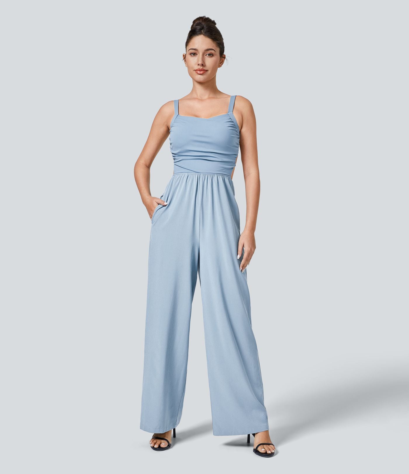 Breezeful™ Combinaison Casual Dos Nu Croisé avec Lacets et Poches Latérales à Séchage Rapide