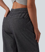 Jogging taille basse Halara Flex™ jambes larges, effet sparkle, avec poches