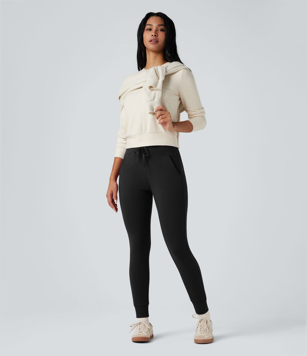 Jogging chauffant taille haute avec cordon de serrage Halara HeatCore avec poches
