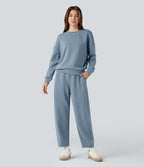 Pantalon décontracté SpacerTek™ taille haute, coupe relax large 7/8, avec poches