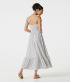 Robe nuisette midi fluide à pois avec lien à nouer à l’avant