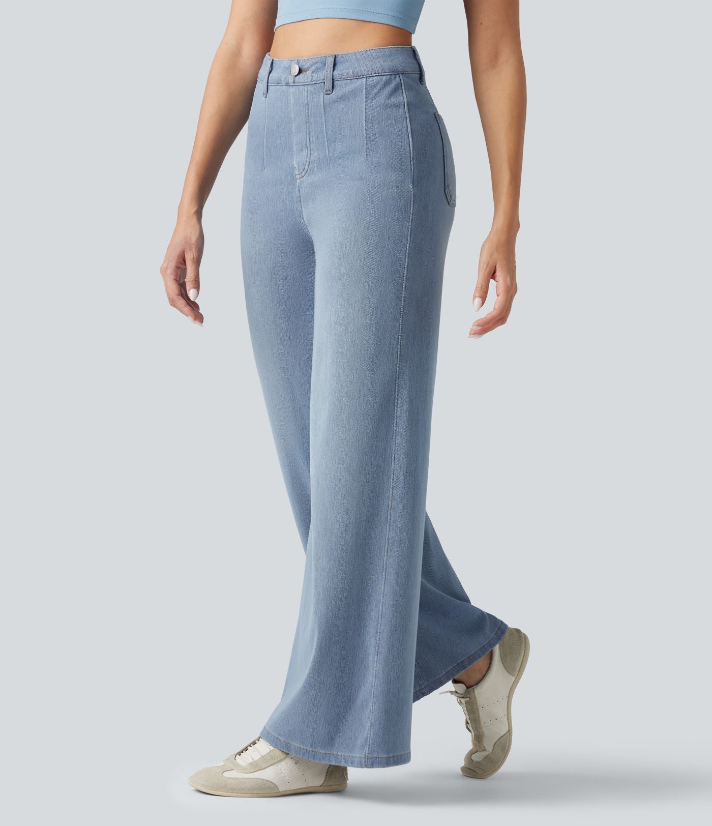 Jean large décontracté Halara Flex™ Curvy taille haute gainant avec poches
