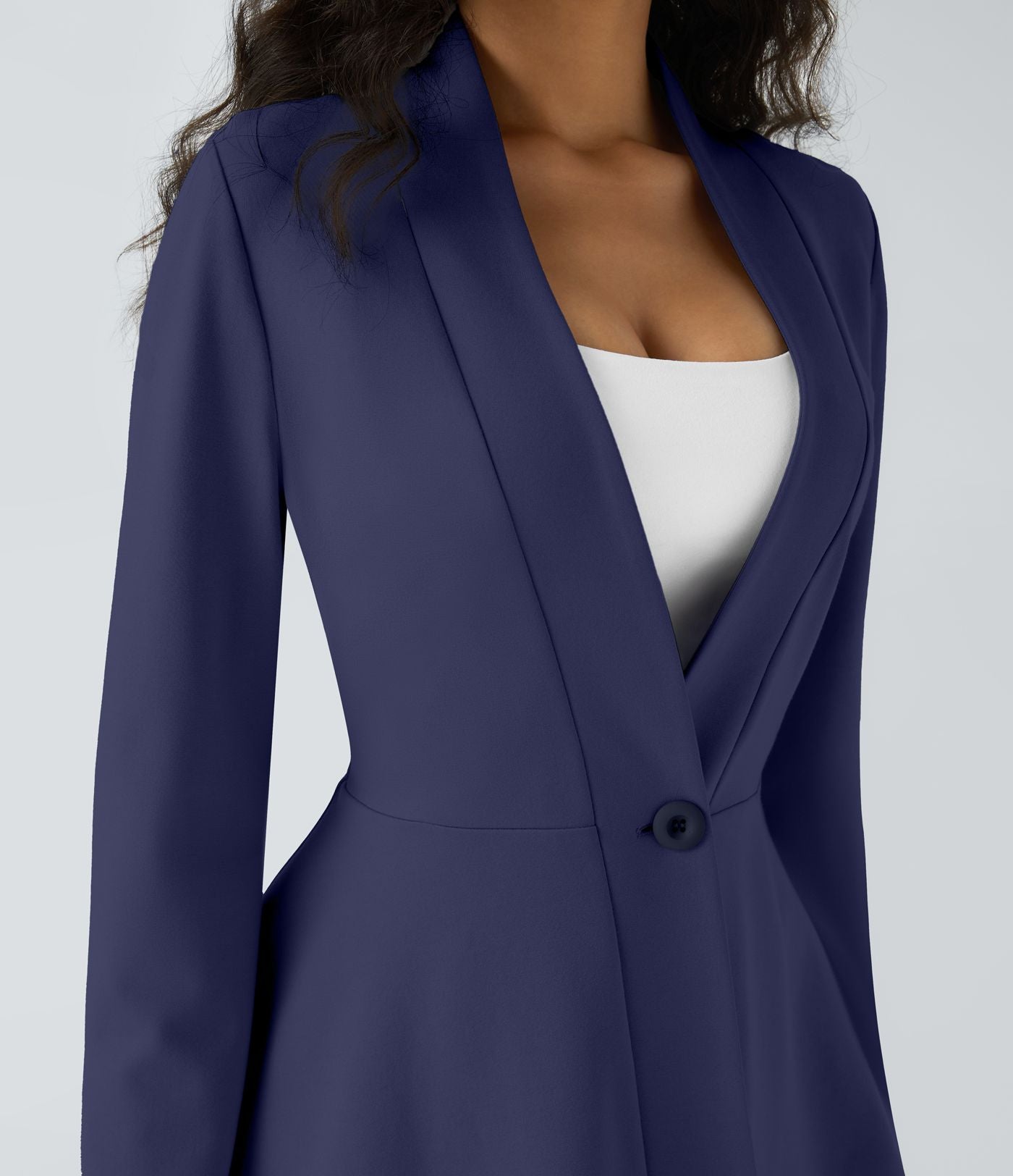 Veste péplum de travail col en V avec un bouton