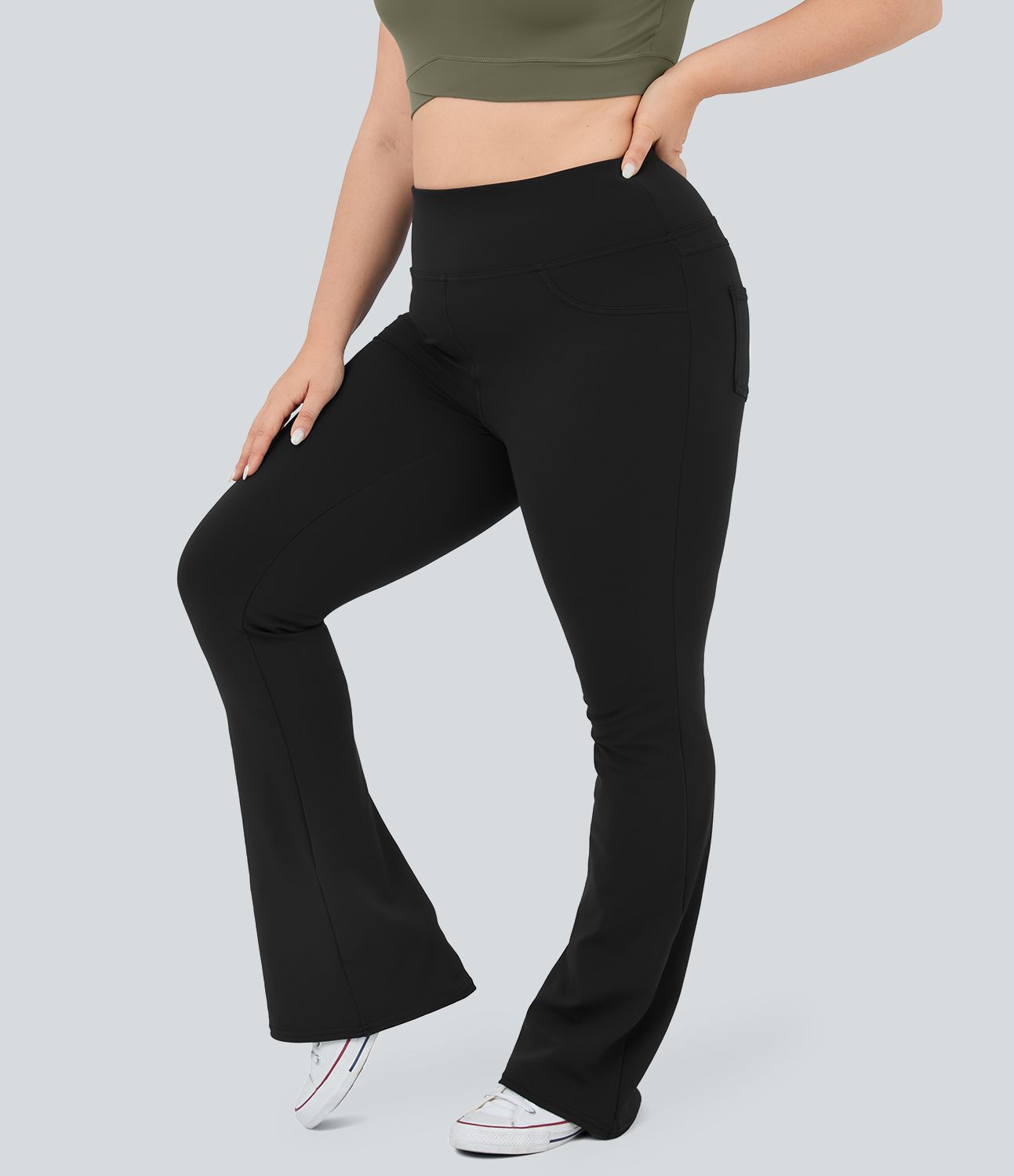 Legging yoga évasé grande taille taille haute DayStretch avec poches