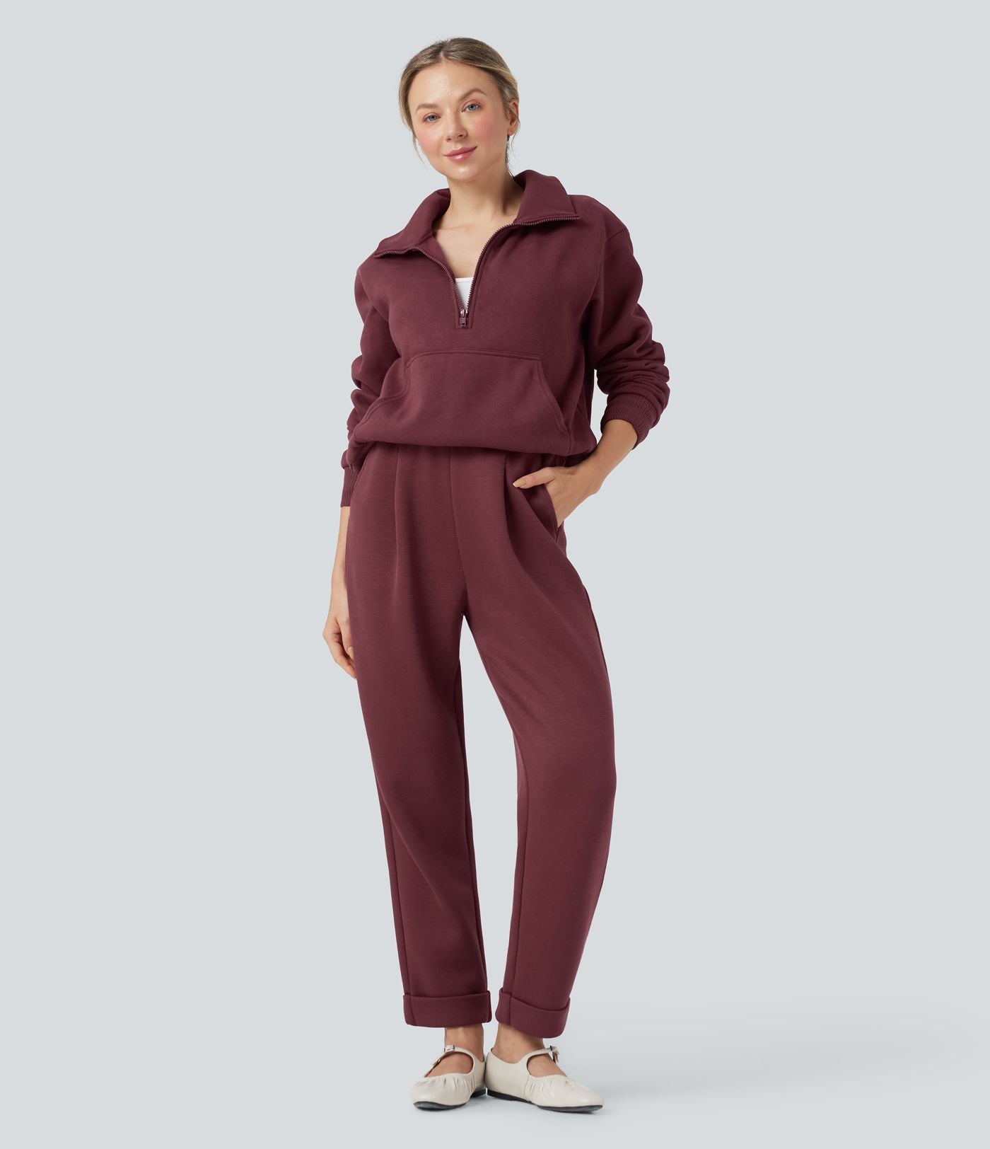 Pantalon décontracté SpacerTek™ taille haute, coupe fuselée avec poches