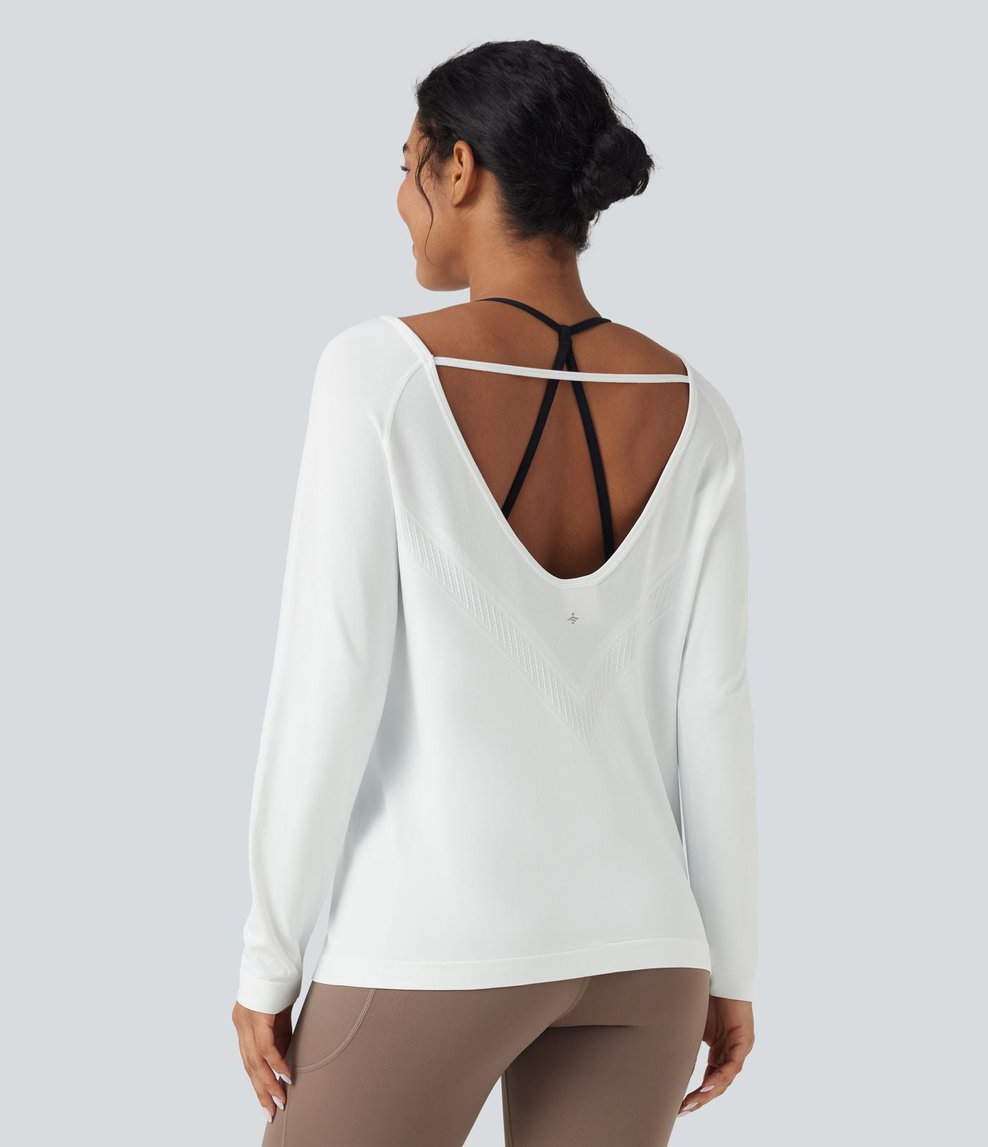Haut de sport décolleté rond à manches longues sans couture OneForm Seamless Flow