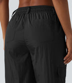 Jogging cargo fuselé taille haute à cordon de serrage avec poches