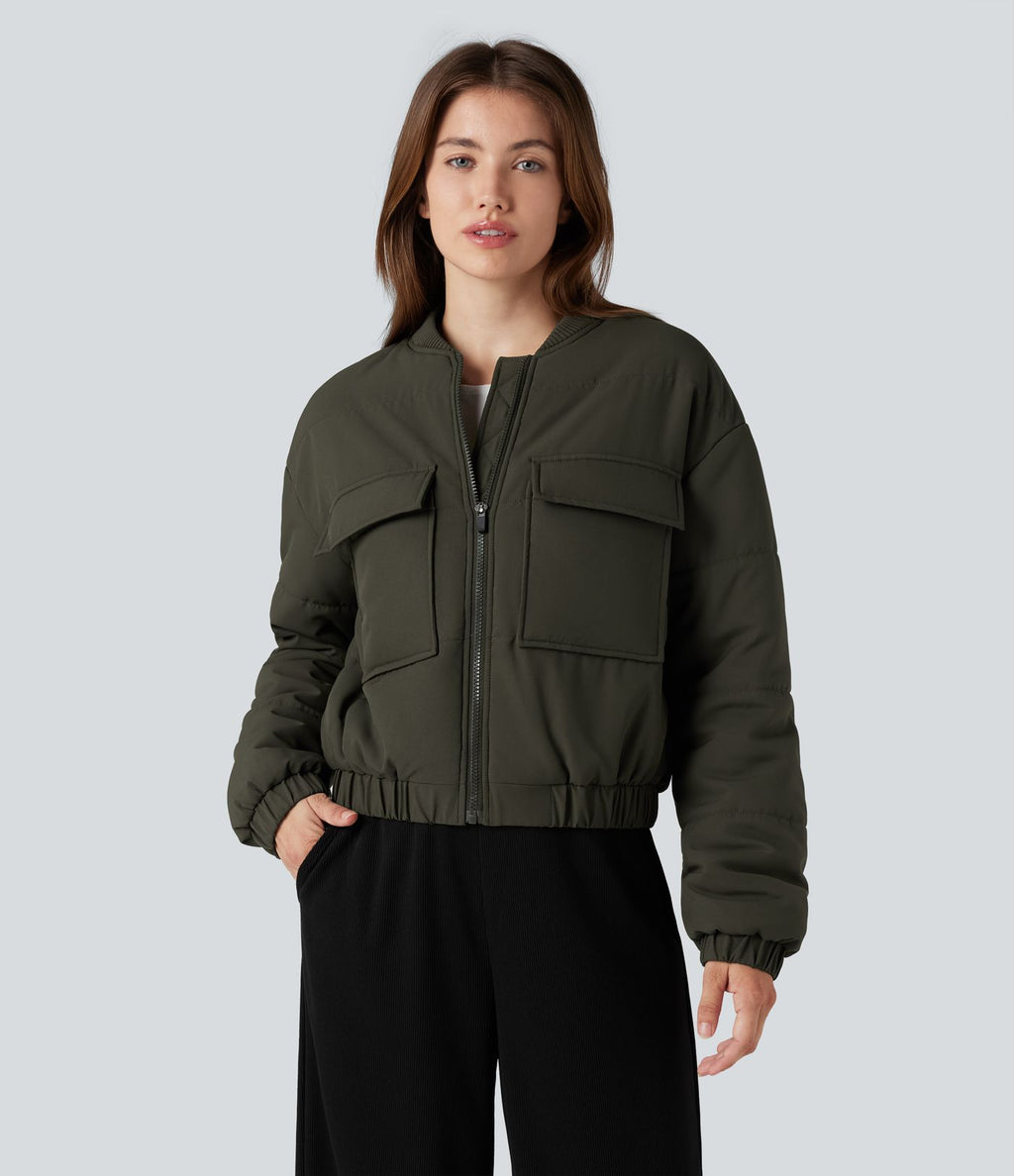 Doudoune bomber zippée avec poches