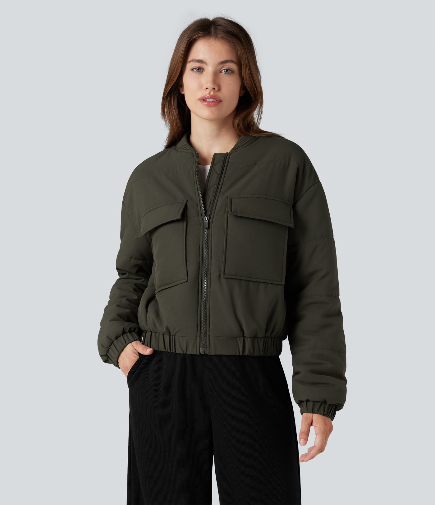 Doudoune bomber zippée avec poches