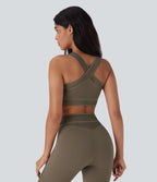 Brassière de sport yoga soutien souple croisé à découpes bonnets A-D