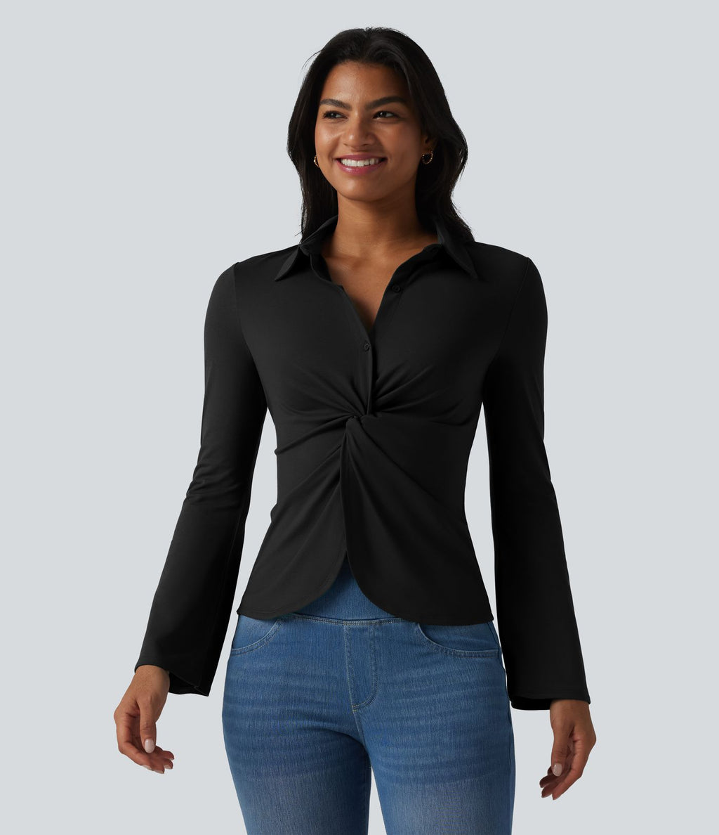 Chemise pour le bureau manches longues à volants