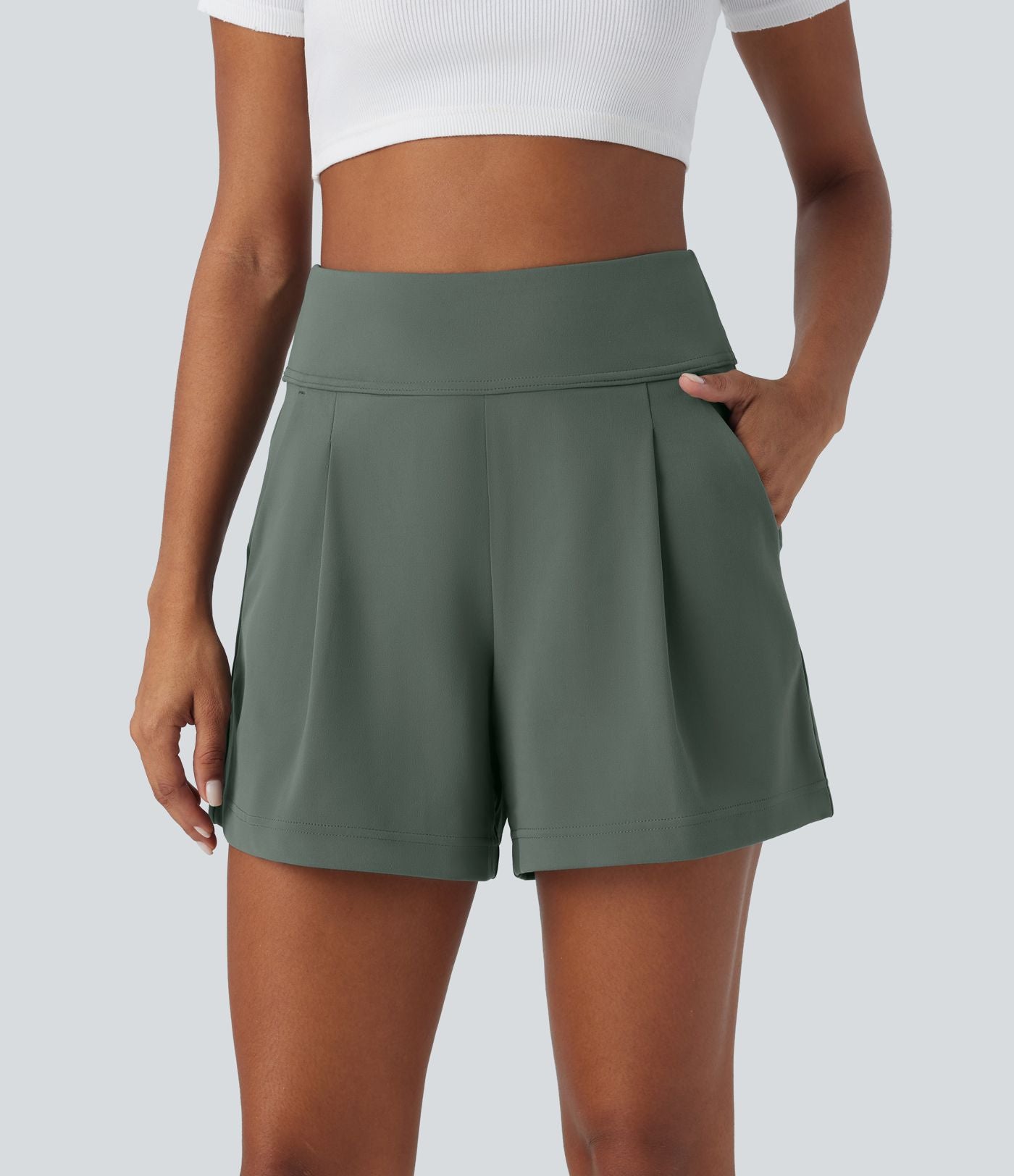 Short de travail large taille haute DayStretch avec poches