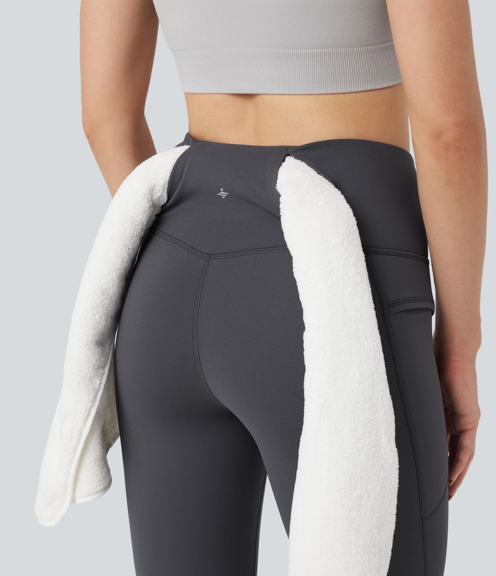 Legging 7/8 en molleton taille haute de randonnée avec poches
