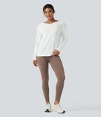 Haut de sport décolleté rond à manches longues sans couture OneForm Seamless Flow