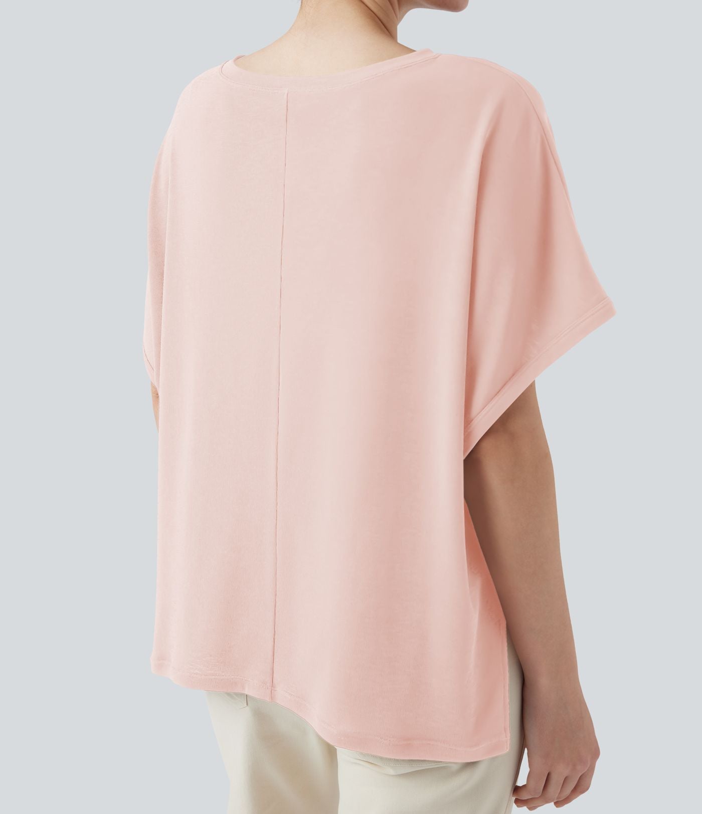 T-shirt col rond manches chauve-souris coupe décontractée