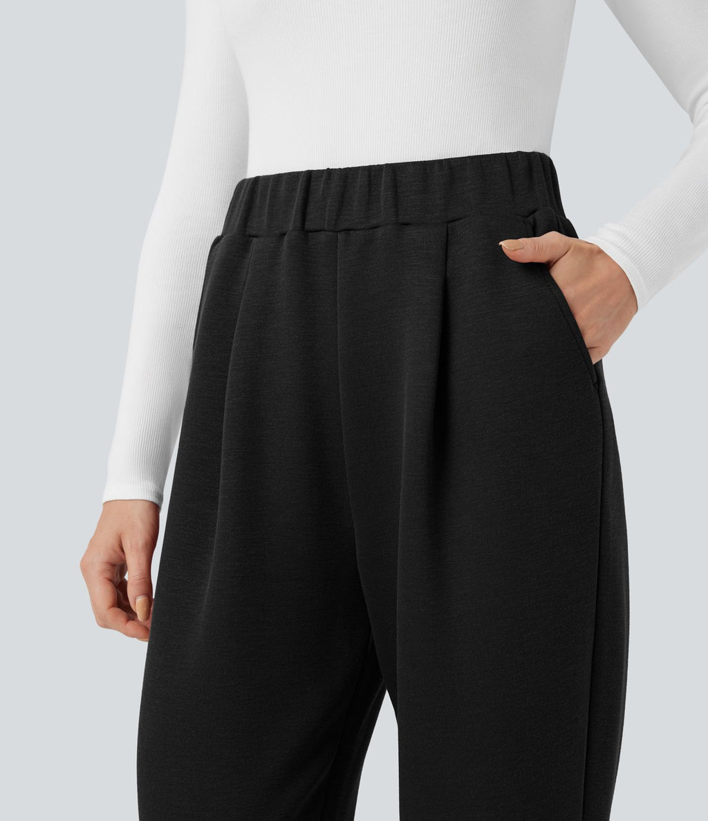 Pantalon décontracté SpacerTek™ taille haute, coupe fuselée avec poches