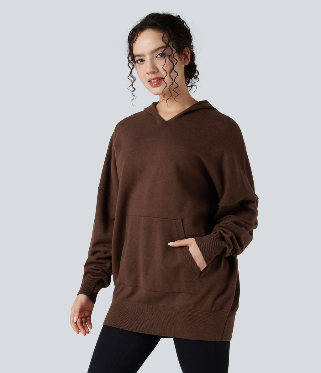 Pull oversize à capuche avec poche