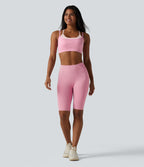 OneForm Seamless Flow Brassière de sport yoga sans couture 2 en 1 color block maintien léger avec soutien-gorge intégré
