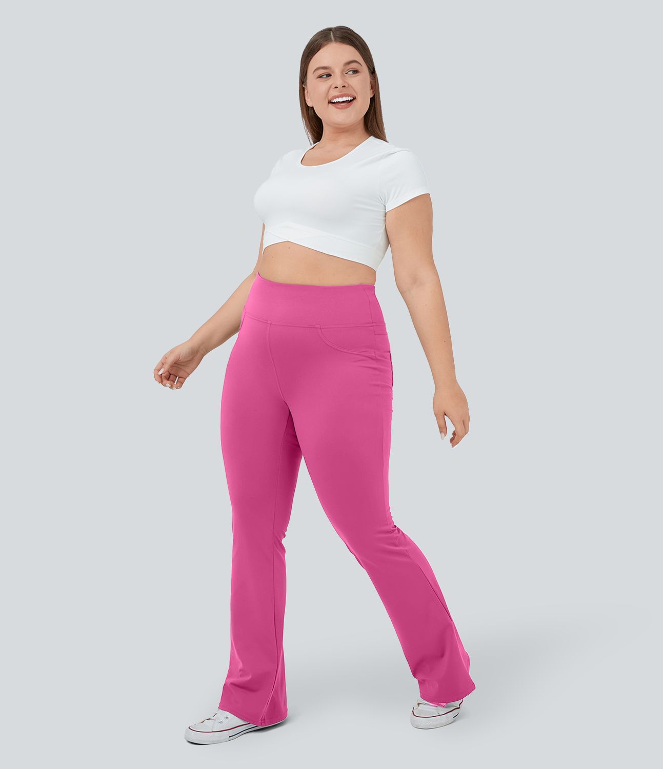 Legging yoga évasé grande taille taille haute DayStretch avec poches