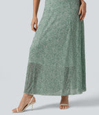 Robe nuisette longue fluide en tulle à pois pour demoiselle d'honneur et invitée de mariage